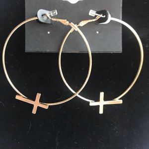 4 For $20 Gold Cross Hoops